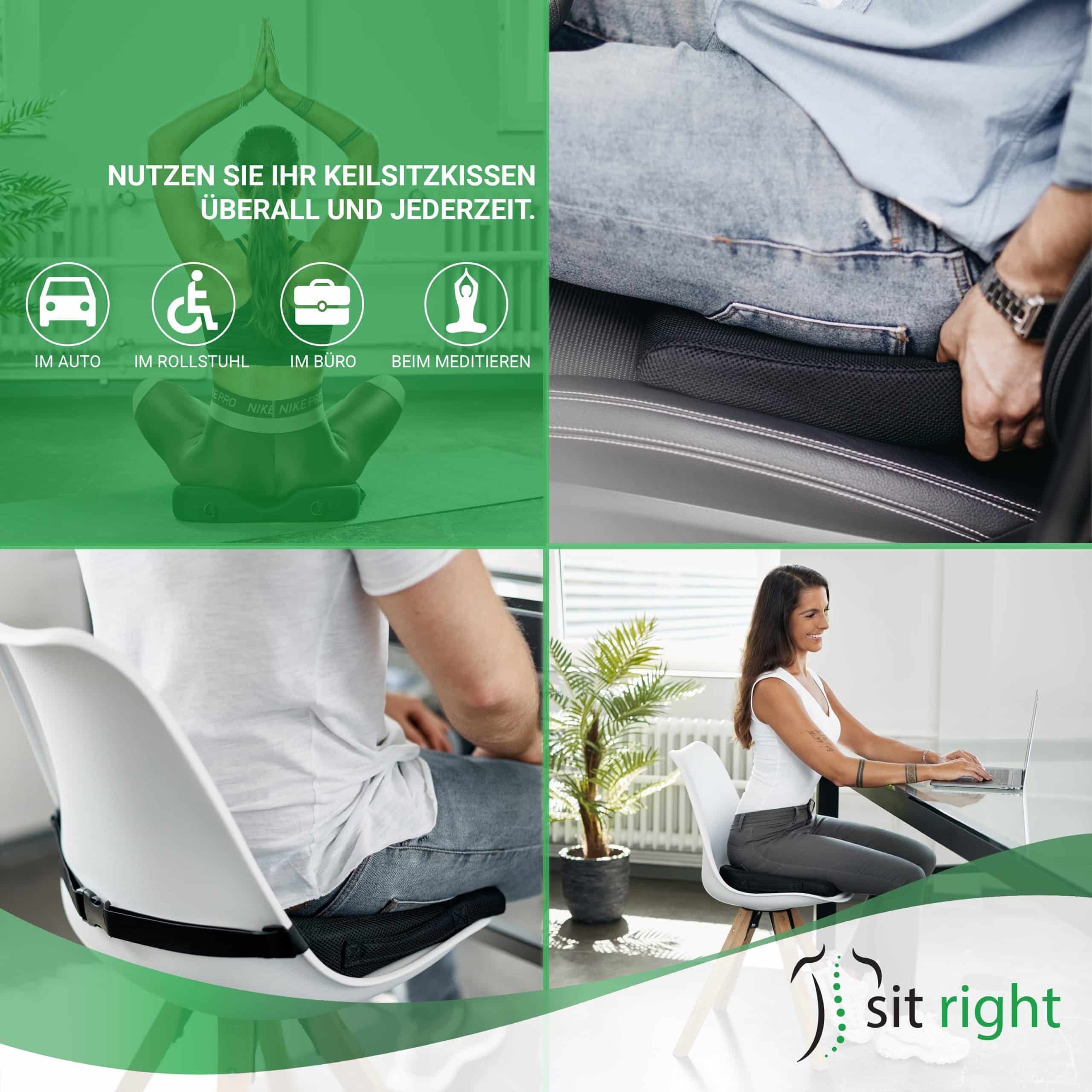 sit right Keilkissen - Sitzkissen für verbesserte Haltung - Hart