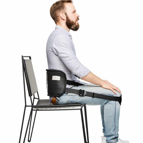 sit right Keilkissen - Sitzkissen für verbesserte Haltung - Hart - Sitzkeil  ideal als bequemes Stuhlkissen - Sitzerhöhung für Auto, Büro, Rollstuhl -  Extra groß - schwarz - bis 90kg Körpergewicht